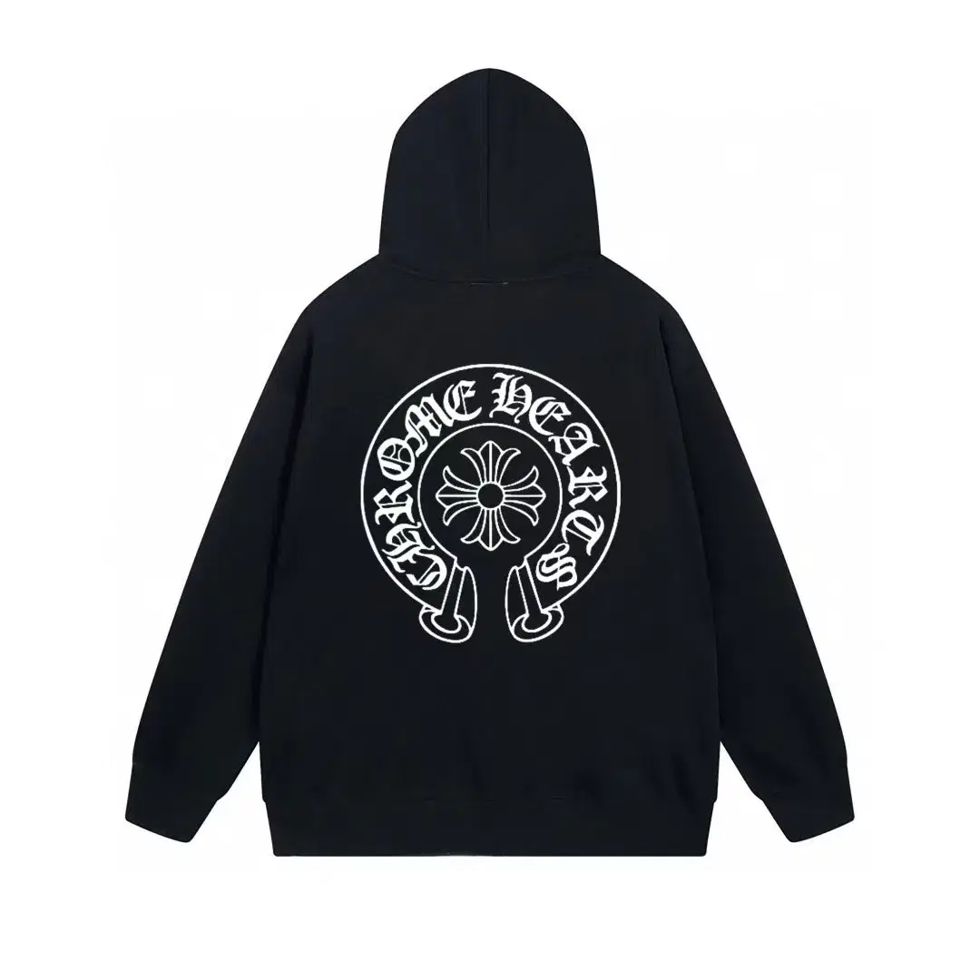 Chrome Hearts 후드 기모 후드 블랙 외투